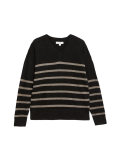 Air-Yarn Striped V-Neck Jumper