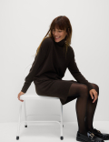 Air-yarn Knitted Roll Neck Sweater Dress