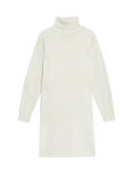 Air-yarn Knitted Roll Neck Sweater Dress