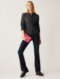 Recycled Blend Sequin Crew Neck Cardigan