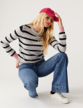 Lambswool Rich Striped Crew Neck Jumper
