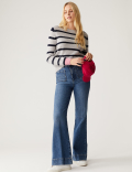 Lambswool Rich Striped Crew Neck Jumper