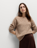 Cloud-Yarn Ribbed Crew Neck Jumper