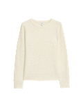 Cloud-Yarn Ribbed Crew Neck Jumper