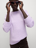 Cloud-Yarn Ribbed Crew Neck Jumper
