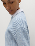 Cloud-Yarn Ribbed Crew Neck Jumper