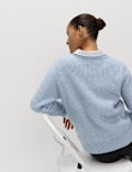 Cloud-Yarn Ribbed Crew Neck Jumper