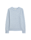 Cloud-Yarn Ribbed Crew Neck Jumper