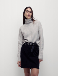 Cloud Yarn Textured Roll Neck Jumper