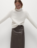 Cloud Yarn Textured Roll Neck Jumper