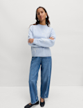 Cloud-Yarn Embroidered Crew Neck Jumper