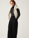 Striped Ribbed Roll Neck Jumper