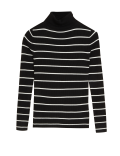 Striped Ribbed Roll Neck Jumper