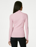 Viscose Mix Textured High Neck Jumper