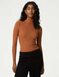 Viscose Mix Textured High Neck Jumper