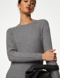 Ribbed Knitted Midi Dress