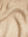 Ribbed Funnel Neck Zip Up Cardigan