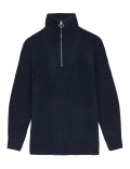 Ribbed Funnel Neck Relaxed Longline Jumper