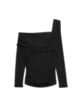 Jersey Asymmetric Neck Bardot Top