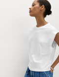 Pure Cotton Cap Sleeve T-Shirt