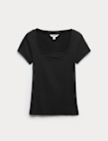 Cotton Rich Premium Square Neck Top