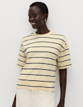 Pure Cotton Striped Relaxed Boxy T-Shirt