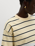 Pure Cotton Striped Relaxed Boxy T-Shirt