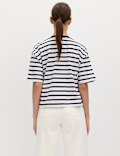 Pure Cotton Striped Relaxed Boxy T-Shirt