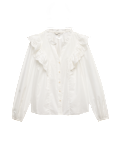 Pure Cotton Broderie Long Sleeve Blouse