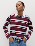 Pure Cotton Striped Long Sleeve Rugby Top