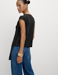 Jersey Hardware Detail Asymmetric Top