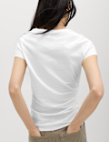 Pure Cotton Ruched T-Shirt
