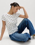 Pure Cotton Slim Fit Ruched T-Shirt