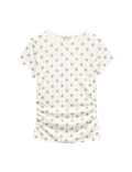 Pure Cotton Slim Fit Ruched T-Shirt