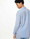 Pure Cotton Striped Button Detail Shirt