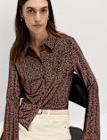 Sparkly Fitted Flute Sleeve Shirt