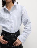 Pure Cotton Striped Collared Shirt