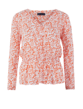 Floral Print Waist Detail Crinkle Blouse