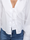 Pure Cotton Tie Front Blouse