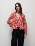 Pure Cotton Printed Tie Front Top