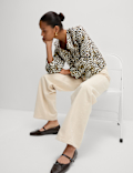 Pure Cotton Printed Tie Front Top