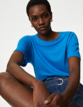 Linen Blend Crew Neck Top