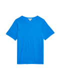 Linen Blend Crew Neck Top