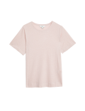 Linen Blend Crew Neck Top