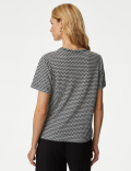 Linen Blend Printed Top