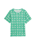 Linen Blend Printed Top