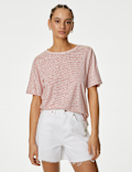 Linen Blend Striped T-Shirt