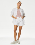 Linen Blend Striped T-Shirt
