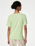 Linen Blend Striped T-Shirt