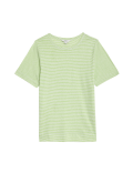 Linen Blend Striped T-Shirt